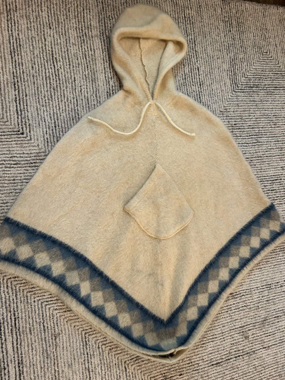 Icelamb By Kinetic Womens Hooded Poncho Vintage Wool Winter Boho Medium Iceland